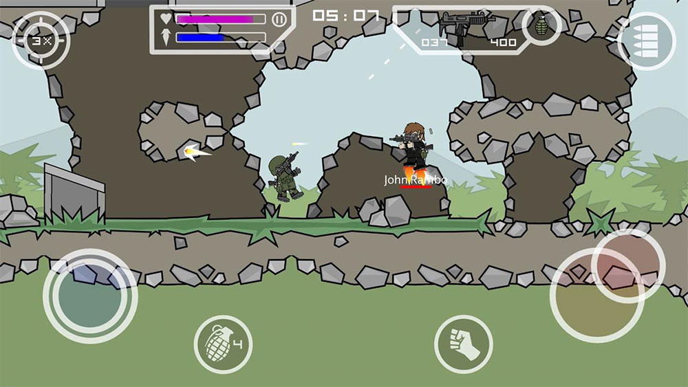 Doodle Army 2 Mini Militia Mod Apk - Gameplay Screenshot