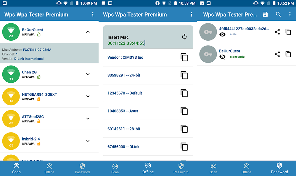 Wps Wpa Tester Premium MOD APK - App Screenshot